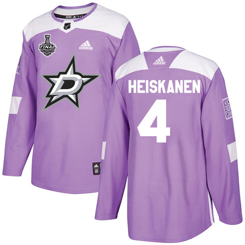 Adidas Men Dallas Stars #4 Miro Heiskanen Purple Authentic Fights Cancer 2020 Stanley Cup Final Stitched NHL Jersey->dallas stars->NHL Jersey